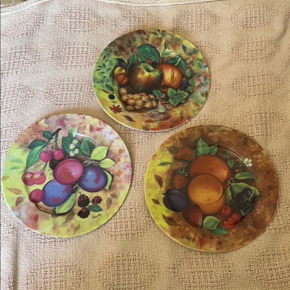 Set of 3 1855 Email de Limoges Plates